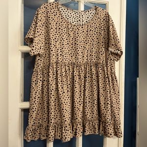 Entro animal print babydoll blouse